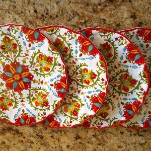 Le Cadeaux Allegra Red Melamine 9' Luncheon Plates